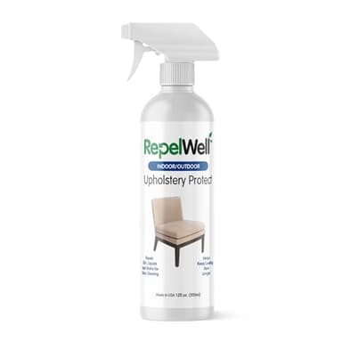 RepelWell Upholstery Protect Stain & Water Repellent Spray (12oz) Eco-Friendly, Pet-Safe Spray Keeps Your Fabric, Leather & Suede Upholstery Looking Like New