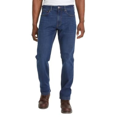 Kirkland Signature Men's Comfort Stretch Straight Fit Classic 5 Pocket Denim Jean (US, Waist Inseam, 38, 30, Regular, Regular, Dark Blue)