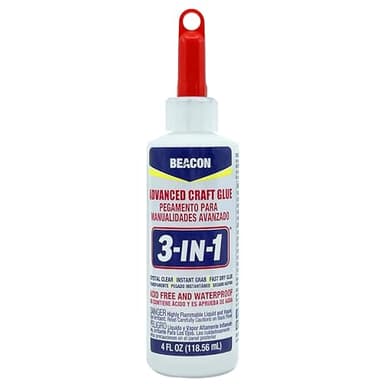 BEACON 3-in-1 Advanced Craft Glue - Fast-Drying, Crystal Clear Adhesive for Wood, Ceramics, Fabrics, and More, 4-Ounce