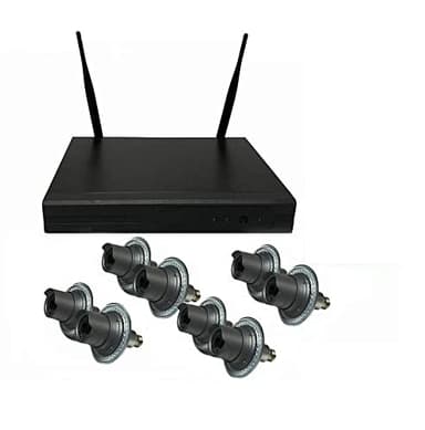 ZEUS CCTV Floodlight PRO Surveillance Camera Standalone Kit with 8CH NVR System + 8 Twist in Flood Light Professional Cameras (Extended WiFi Range) Complete Kit (Proudly Assembled in The USA)