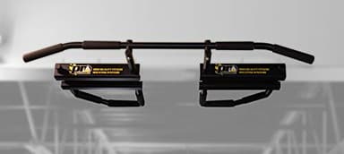 I-beam Pull Up Bar Black w/Long Bent Bar 5-grip by PRO Mountings