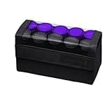 Compact Ceramic Hot Hair Rollers - 1.25"" Travel Size Set with Anti-Static Technology, Ionic Infusion, in Sleek Black - 10 Piece Kit