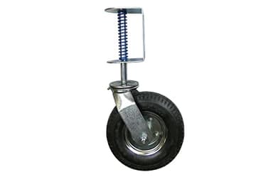 Shepherd 8" Pneumatic Spring-Loaded Gate Caster Wheel, Universal Mount Heavy-Duty 360° Swivel Gate Wheel, 200-lb. Load Capacity, Black