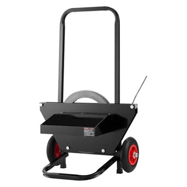 VEVOR Banding Strapping Cart, Fit for Steel Strapping Coils with 23.6 inches Core Outer Size, Heavy Duty Strapping Dispenser with Rubber Wheels, Suitable for Factory, Warehouse, Loading Area