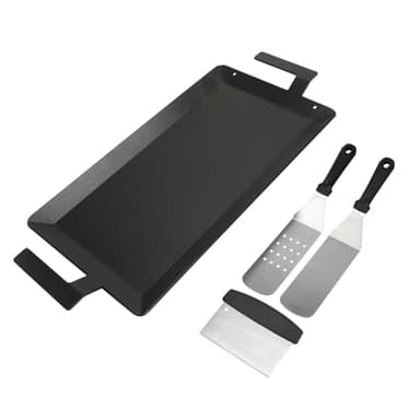 Carbon Steel Griddle for Stove Top Gas Grill, 24'' x 10'' Carbon Steel Flat Top Griddle for Induction Cooktop, Professional Cooking Griddle Pan for Made In Cookware