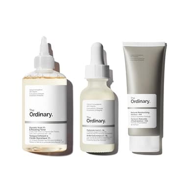 The Ordinary Favorites Collection For Luminous, Hydrated Skin - Skin Care Bundle Set -Glycolic Acid 7% Exfoliating Toner 8.1, Hyaluronic Acid 2% + B5, Natural Moisturizing Factors + HA