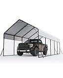 GarveeLife 13'x26'x11' Oversized Metal Carport, Steel Heavy Duty Carport for All-Weather, Permanent Shelter for Full-Size Pickup Trucks, Boats, and Tractors, N.W. 780 Lbs
