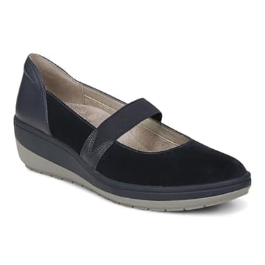 Vionic Judie Women's Orthotic Mary Jane Wedge Casual Shoe Navy - 8 Wide