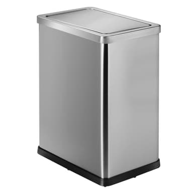 JINYCOME Stainless Steel Bathroom Trash Can with Swing Lid,4gallon Small Metal Garbage can Trash Bin Wastebasket for Office Bedroom Powder Room (Stainless Steel)