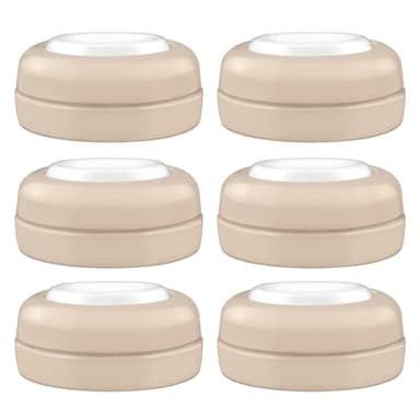 Maymom Screw Lids Aka Travel Caps with Rewritable Sealing Disc Compatible with Avent, Maymom Wide Mouth Bottles; Cap Replace Avent Natural Bottle Sealing Ring and Sealing Disc, 6pcs. (Khaki)