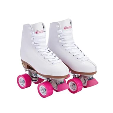 CHICAGO Skates Premium White Quad Roller Skates for Girls and Women Beginners Classic Adjustable High-Top Design for Indoor or Outdoor Skates and Roller Derby