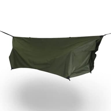Haven Safari Lay-Flat Hammock Tent (Canopy Green) – Heavy-Duty Canvas Hammock Tent for Camping – Includes Thick Insulated Pad, XL Rainfly & Bug Net (Glamping Hammock)