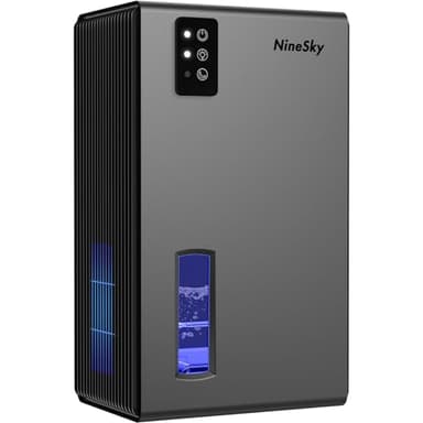 NineSky Dehumidifiers for Home, 95 OZ Water Tank, (1000 sq.ft) Dehumidifiers for Bathroom Bedroom Basement with Auto Shut Off,7 Colors LED Light(Gray)