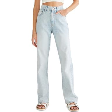 Aeropostale Womens Juniors Highest Rise Relaxed Fit Jean, Light Wash, 10S