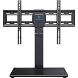 PERLESMITH Universal Swivel TV Stand Base, Table Top TV Stand for 37-75 inch LCD LED TVs, Height Adjustable TV Mount Stand with Tempered Glass Base, VESA 600x400mm, Holds up to 99lbs, PSTVS13