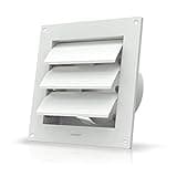 AC Infinity Wall Mount Duct Shutter, 6” Outdoor Louver Gable Vent Hood for Home Attic Grow Tent HVAC Systems