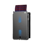 Wikabex Minimalist Wallet for Men, Unique Sturdy Front-Push Ejector, Ultra Slim Credit Card Holder 10-12 Cards, Compact Front Pocket RFID Blocking Sleeves, Bifold Wallet with Money Clip & ID Window