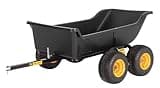 Polar Trailer 8262 Heavy Duty Tandem Axle 1500 lb. 22 Cubic Foot ATV UTV Lawn Mower Trailer TA1500 and Wide Track Rubber Wheels Hauling Outdoor - Black