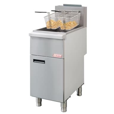Backychu Commercial Deep Fryer -3-Burner Liquid Propane Fryer CSA, 35-40 lbs Capacity, 90,000 BTU/h Adjustable Thermostat 200°F-400°F, Stainless Steel Gas Liquid Propane Deep Fryer for Restaurants