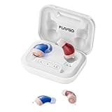 Flaygo Rechargeable Hearing Aids for Seniors with Hearing Loss, They are Equipped with a Smart Noise Reduction chip, Providing Clear Sound Quality and Comfortable Wearing. Super-Mini, Auto-On/Off