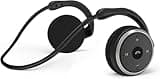 itayak Behind The Head Headphones, Bluetooth 5.0 Neckband Around Head Headphones Lightweight Small Foldable Wireless Sports Sweatproof Headset with Microphone & Carrying Case (Black)