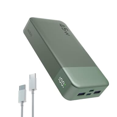 NOBIS Portable Charger, 20000mAh Power Bank, 45W Power Bank Fast Charging, Battery Pack with C to C Cable, Battery Bank with Digital Display for iPhone Android Laptop etc(Green)