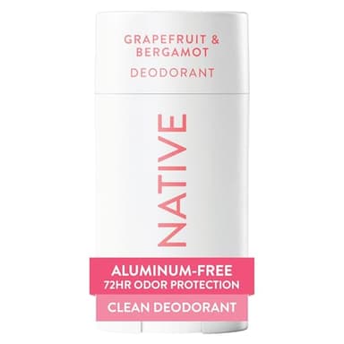 Native Aluminum Free Deodorant, Grapefruit & Bergamot, 72 Hour Odor Control, for Women & Men, Contains Naturally Derived Ingredients, 2.65 oz