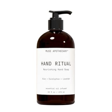 Muse Apothecary Hand Ritual - Aromatic and Nourishing Hand Soap, Infused with Natural Aromatherapy Essential Oils - USDA Certified Biobased - 16 oz, Aloe + Eucalyptus + Lavender