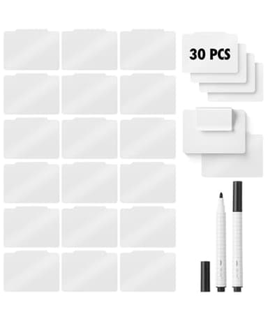 Mr. Pen- Basket Labels Clip On Set, 30 pcs Clip On Labels for Storage Bins with 2 Black Markers, Basket Tags, Easy to Clean