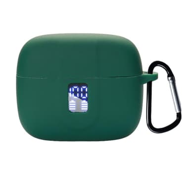 smaate Silicon Case Cover Compatible with TAGRY X08 and ZIUTY A1 Wireless Earbuds, Protective Case with keychain, with Window for LED Display, Green