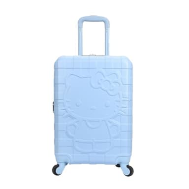 Bioworld Hello Kitty Blue Checkered Adult 20" Rolling Luggage
