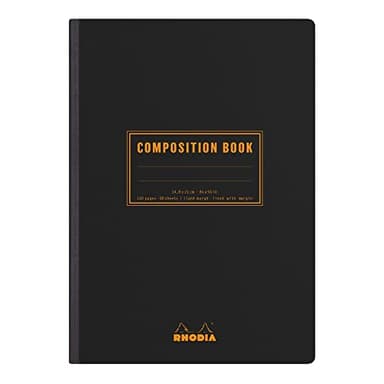 RHODIA 119219C - Soft Notebook Cloth Back Composition Book Black - A5 - Lined - 160 pages - White Clairefontaine Paper 80 g/m - Classic