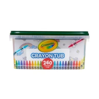 Crayola Crayon Tub (240ct), Bulk Crayons for Kids, Essential Easter Basket Stuffers for Toddlers, Spring Craft Supplies, Coloring Gifts for Kids, Ages 3+ [Amazon Exclusive]