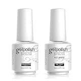 Vishine 15ml No Wipe Top Coat Base Coat Soak off UV LED Drying Long Lasting Shiny Nail Varnish Set