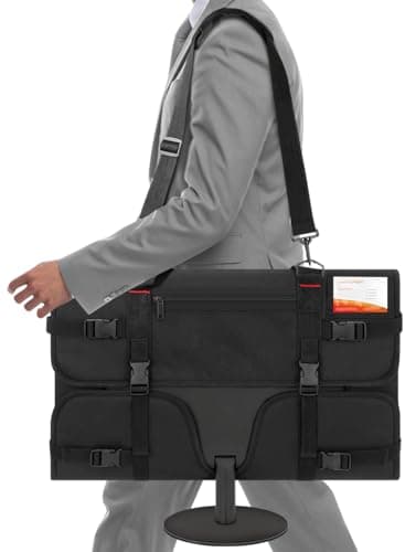 doksmeria Monitor Carrying Case, Monitor Travel Case for 24" LCD Screens and Monitors, Protective Monitor Bag Computer Monitor Dust Covers with Padded Velvet Lining & Adjustable Shoulder Strap