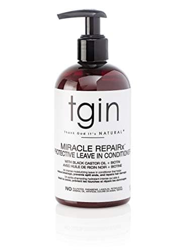 Thank God It's Natural tgin Miracle RepaiRx Protective Leave In Conditioner for Curly, Coily, Wavy Hair includes Biotin, Black Castor Oil, Repairs, Restores Damaged, Color-Treated Hair, 13 oz