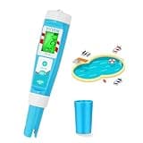 pH Chlorine Meter, Digital ORP Meter, Salinity Tester for Saltwater Pool, pH PPM EC Monitor for Hydroponics, SPA 7 in 1 pH Test Kit