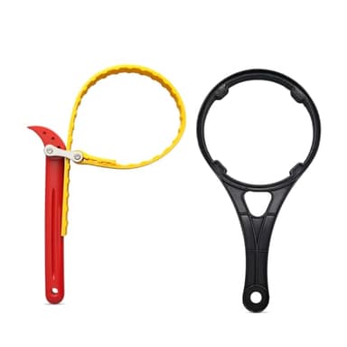 XWSFLOW Two adjustable belt wrenches of 8 inches in size for water filter replacement. Suitable for replacing water filters in shower heads and for opening cans. Set includes two wrenches. (Yellow)