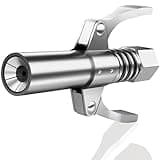 luckywagon Grease Gun Coupler Grease Gun Tips Grease Fittings, Double Handles, Quick Lock Release, High Pressure 10,000 PSI, 6 Thickened Jaws Grease Coupler, Compatible with All 1/8" NPT Grease Guns