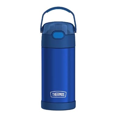 THERMOS FUNTAINER 12 Ounce Stainless Steel Vacuum Insulated Kids Straw Bottle, Blue
