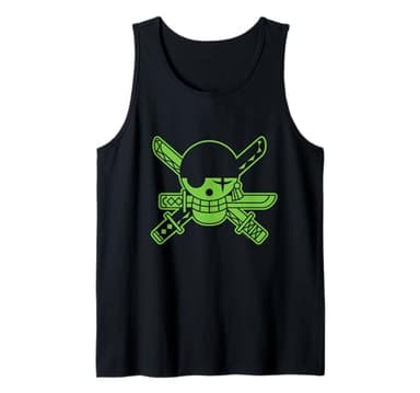 One Piece Anime Green Roronoa Zoro Jolly Roger Tank Top