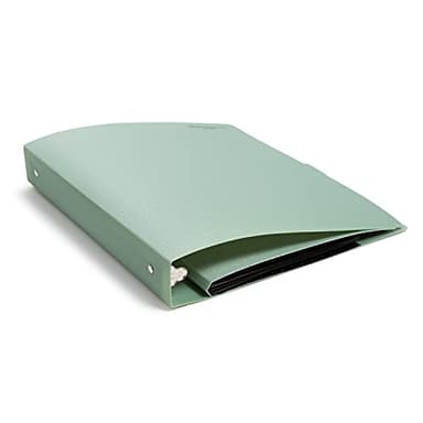 U Brands Poly Performance 1" Binders, Set of 2, Olive Green, Expanding File Pocket, Silver Metal O-Rings
