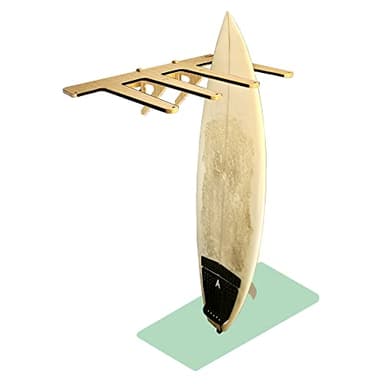 Bamboo Paddleboard Rack - 4 SUPs or Surfboards - Indoor Vertical Wall Paddleboard StorageGrassracks (4 Boards, Bamboo)