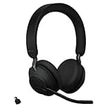 Jabra Evolve2 65 MS Wireless Headphones with Link380c, Stereo, Black – Wireless Bluetooth Headset for Calls and Music, 37 Hours of Battery Life, Passive Noise Cancelling Headphones