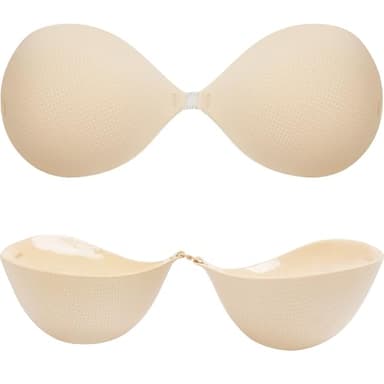 Nimiah Super Thick Adhesive Bra - Instant Volume Sticky Bra for Flat/Small Chest Women, Mastectomy, Crossdressing, Transgender Beginners Beige