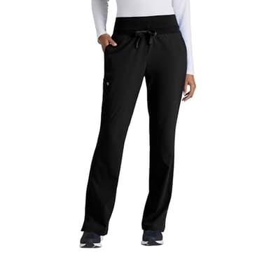 BARCO One Stride Classic Fit Scrub Pant for Women – Black, 5-Pocket Mid-Rise Pants w/ 360 Spandex Stretch, Moisture Wicking, Anti-Static and Quick-Shed – Medium, Petite Fit