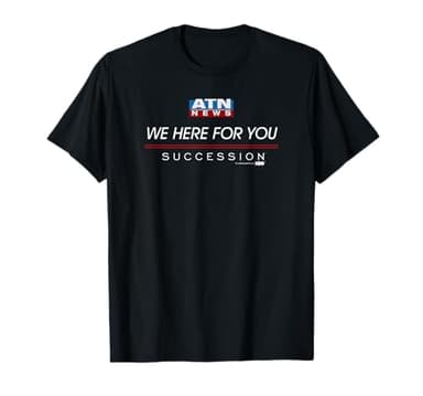 HBO Shop Succession ATN News Adult Unisex Black Modern Letter Print T-Shirt
