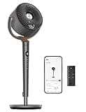 Dreo Smart Fan for Bedroom, 120° Oscillating Standing Fan, DC Motor, Quiet Pedestal Fans, 8 Speeds, 6 modes, 23dB Low Noise, Floor Fan for Whole Room, 35-40'' Adjustable Height, with Wi-Fi/Voice
