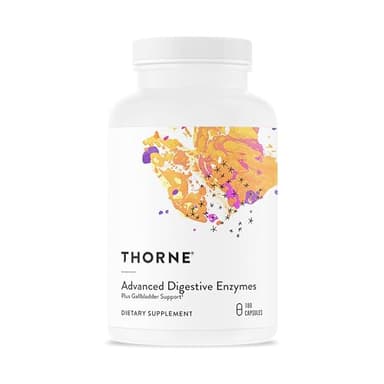 THORNE - Advanced Digestive Enzymes - Supplement with Pepsin, Ox Bile & Pancreatin for Indigestion & Constipation Relief - Minimizes Occasional Gas & Bloating* - Third-Party Certified - 180 Capsules