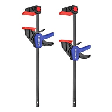 WORKPRO 12" Clamps for Woodworking 2-Pack, Quick-Release Wood Clamps/Spreader Light Duty, One Hand F Clmaps 150 LBS Load Limit, Ideal for Woodworking and DIY Projects